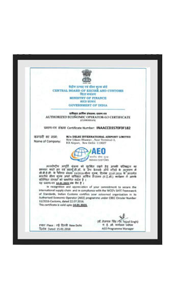 Authorized Economical Operator LO certificate